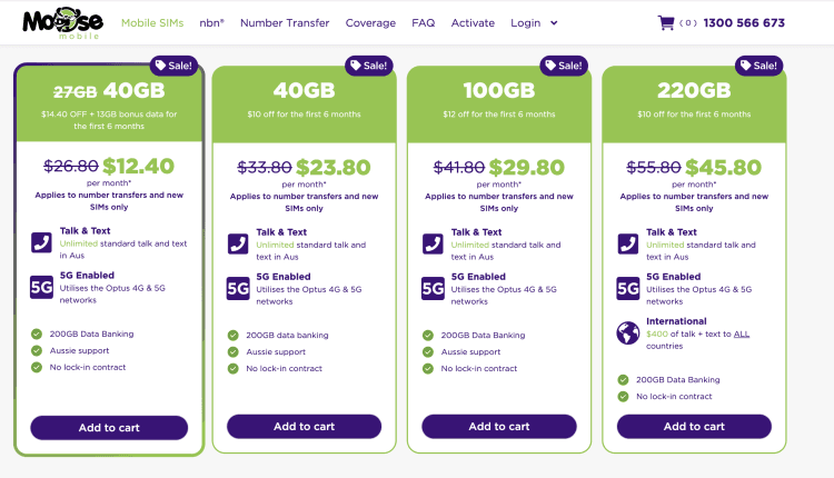 Moose Mobile: Mobile Plan on Sale – 40GB for $12 per month